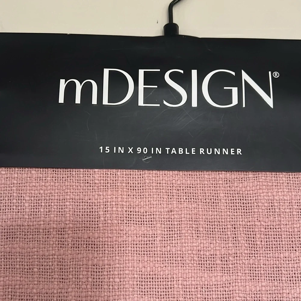 mDesign Halloween Spooky Cute Ghost Soft Pink Fringe Table Runner NWT
